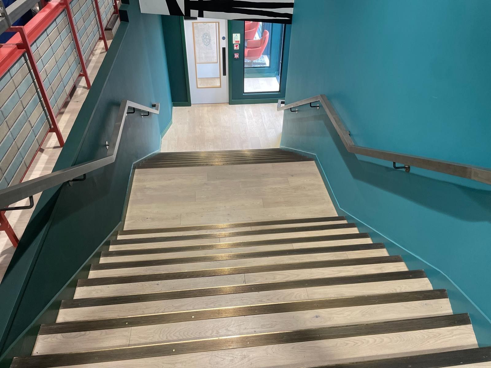 Picture showing stair flooring laid out by SR Flooring of Edinburgh